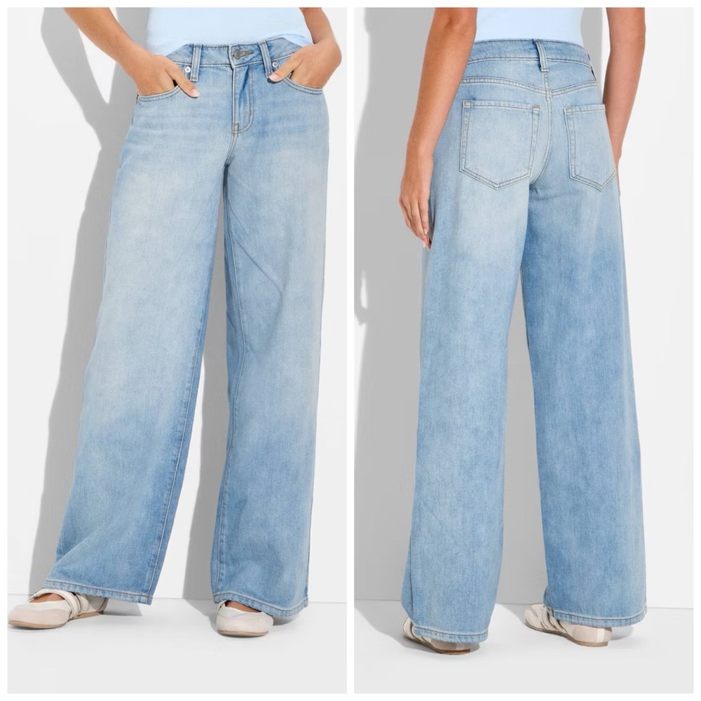Wild Fable Low Rise Baggy Jeans Light Blue 6